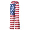Loose Casual Pants American Flag Drawstring Wide Leggings