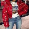 Women Long Sleeve Zipper Puffer Jacket Stand Collar