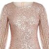 Sparkly V Neck Long Sleeve Bandage Bodycon Mini Dress