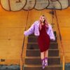 Women's Sexy Formal Bodycon V Neck Long Sleeve Cocktail Party Midi Dress in WineRed – Perfect for Club Nights and Special Occasions