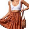 Women's Floral Flared Short Skirt Polka Dot