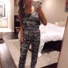 Jumpsuit Drawstring Waist Stretchy Long Pant Romper with Pockets