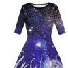 Women's Flare Dress Christmas Vintage Half Sleeve