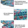 Bohemian Floral Print Ruffle Swing A Line Beach Mini Dress Green