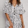 Summer Women’s Ruffle Sleeves Mini Dress Half Sleeves