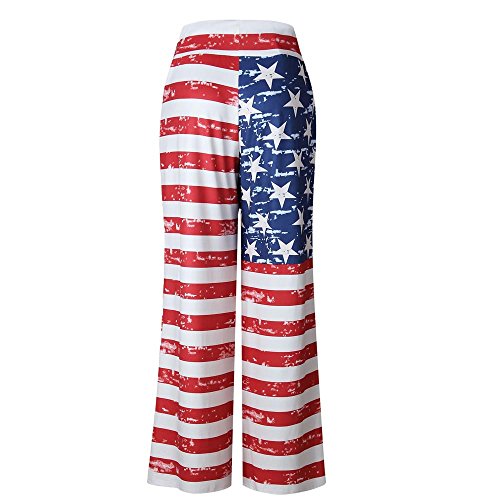 Loose Casual Pants American Flag Drawstring Wide Leggings SALE ...