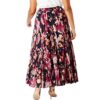 London Women's Plus Size Flowing Crinkled Skirt Elastic Waist