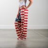 Loose Casual Pants American Flag Drawstring Wide Leggings