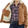 Stay Cozy and Stylish with Ladies's Weathered Duck Wildwood Jacket - Carhartt Brown, Size Large
