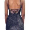 Glittery Straps Backless Bodycon Mini Club Party Wrap Dress