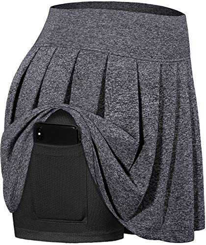 Ladies Golf Workout Pleated Tennis Skirt Elastic Waistband