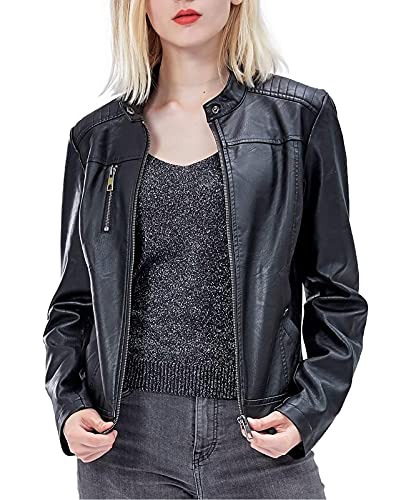 Slim Women's Faux Leather Jacket