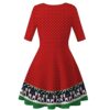Family Dress Clothes Women Girl Dot Print Half Sleeve