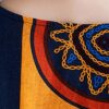 Women Vintage Loose Dress Contrast Color Print Half Sleeves