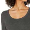 Spandex Fine Rib Long-Sleeve Scoop Neck Dress