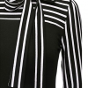 Allegra K Women's Tie-Bow Neck Striped Shirt - Elevate Your Office Style