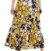 London Women's Plus Size Flowing Crinkled Skirt Elastic Waist