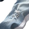 Slim Fit Stretch Ripped Denim Pants with Side Stripes & Zipper Ankle – Trendy Blue Skinny Jeans