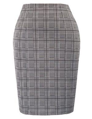 Waist Stretchy Bodycon Plaid Business Pencil Skirt
