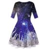 Women's Flare Dress Christmas Vintage Half Sleeve