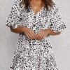 Summer Women’s Ruffle Sleeves Mini Dress Half Sleeves