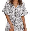 Summer Women’s Ruffle Sleeves Mini Dress Half Sleeves