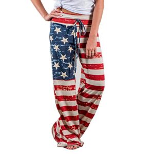 Loose Casual Pants American Flag Drawstring Wide Leggings