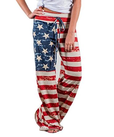 Loose Casual Pants American Flag Drawstring Wide Leggings