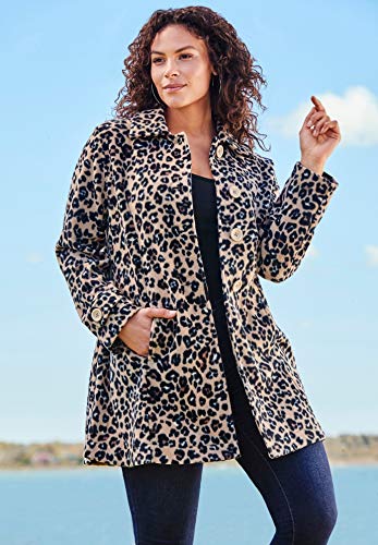 51q9rew7QaL Women's Plus Size Plush Fleece Jacket Soft Coat