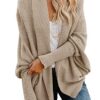 Womens Kimono Batwing Cable Knitted Slouchy Oversized Wrap
