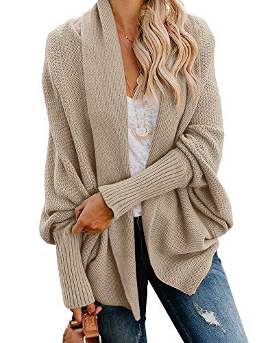 Womens Kimono Batwing Cable Knitted Slouchy Oversized Wrap