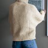 Women's Turtleneck Batwing Sleeve Loose Oversized Chunky