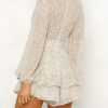 Women's Polka Dot Jumpsuits Deep V-Neck Long Sleeve