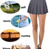 Ladies Golf Workout Pleated Tennis Skirt Elastic Waistband