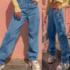 High Waisted Denim Pants - Vintage Streetwear Chic