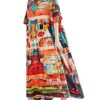 Striped Half Sleeve Pocket Loose Casual Dress