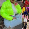 Women Long Sleeve Zipper Puffer Jacket