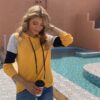 Color Block Pullover Sweaters for Women Long Sleeve