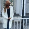 Women’s Plush Knit Cardigan with Pockets – Cozy Open Front Sweater Coat for Fall & Winter in Khaki