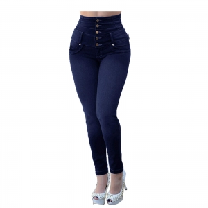 Juniors High Rise Jeans Button Skinny Stretch Jean