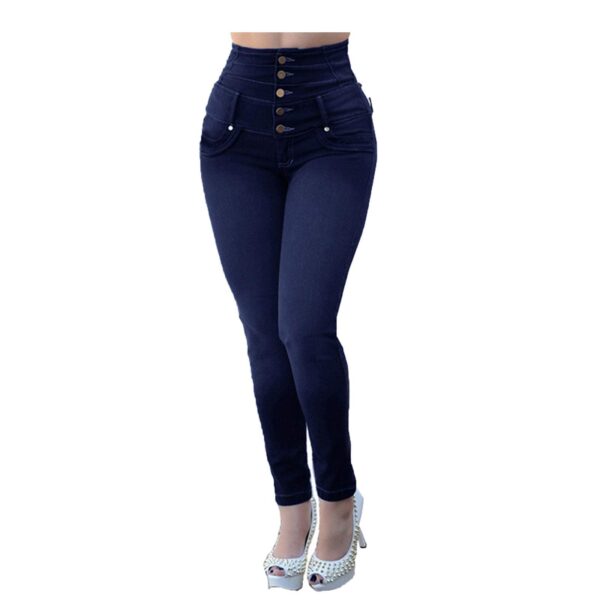 Juniors High Rise Jeans Button Skinny Stretch Jean