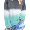 Trendy tie-dye colorblock pullover sweatshirt with long sleeves and a crew neck, perfect for casual outings and all-season comfort. 