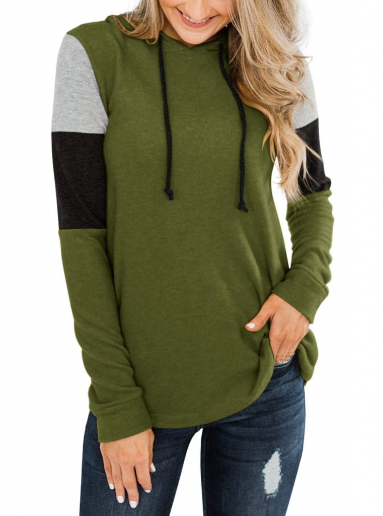 Color Block Pullover Sweaters for Women Long Sleeve