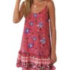 Womens Summer Beach Dress Spaghetti Strap