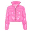 Women Long Sleeve Zipper Puffer Jacket