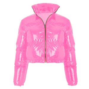 Women Long Sleeve Zipper Puffer Jacket