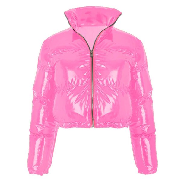 Women Long Sleeve Zipper Puffer Jacket