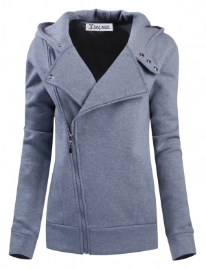 TAM WARE Women's Slim Fit Zip-Up Hoodie Jacket in cotton knit and polar fleece, designed for comfort and style in cooler weather. 