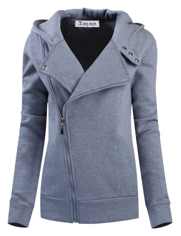 TAM WARE Women's Slim Fit Zip-Up Hoodie Jacket in cotton knit and polar fleece, designed for comfort and style in cooler weather.