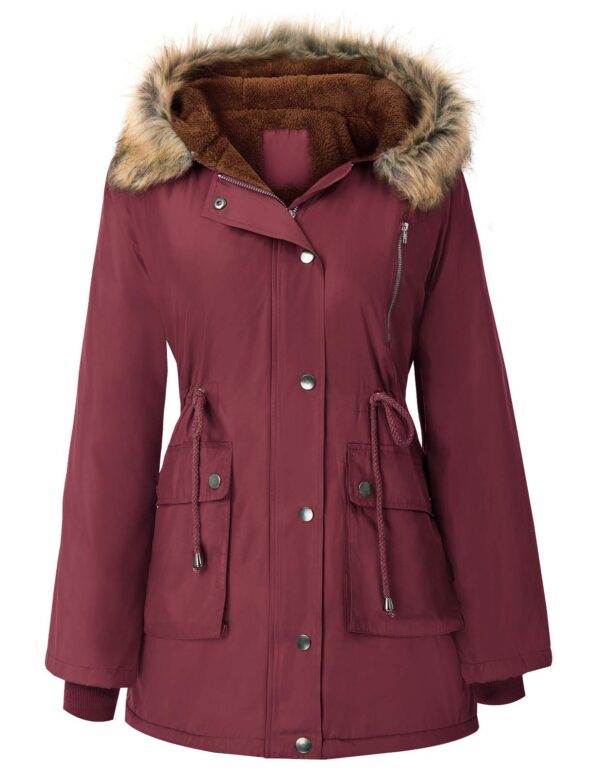 Womens Plus Size Fleece Lined Parka Jacket